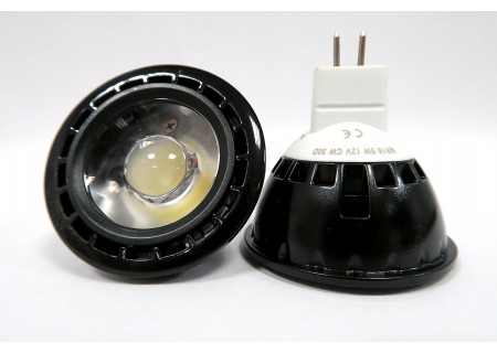 LED Spot Light MR16 GU5.3 White/Black Base COB LED 
